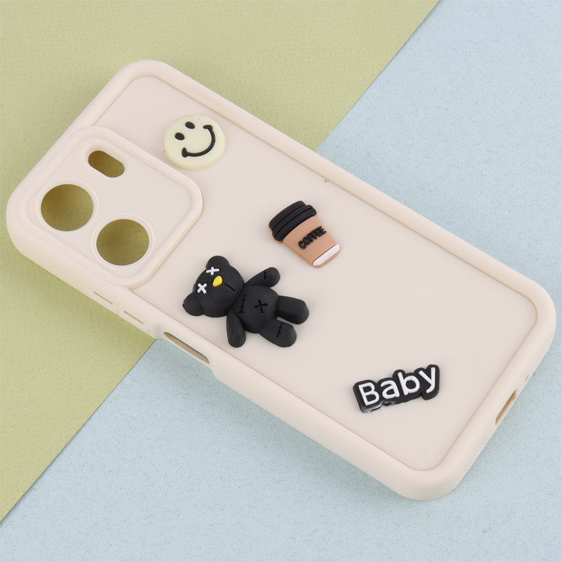 قاب سیلیکونی Fashion Case عروسک برجسته ریز محافظ لنزدار Xiaomi Redmi 13C / Poco C65