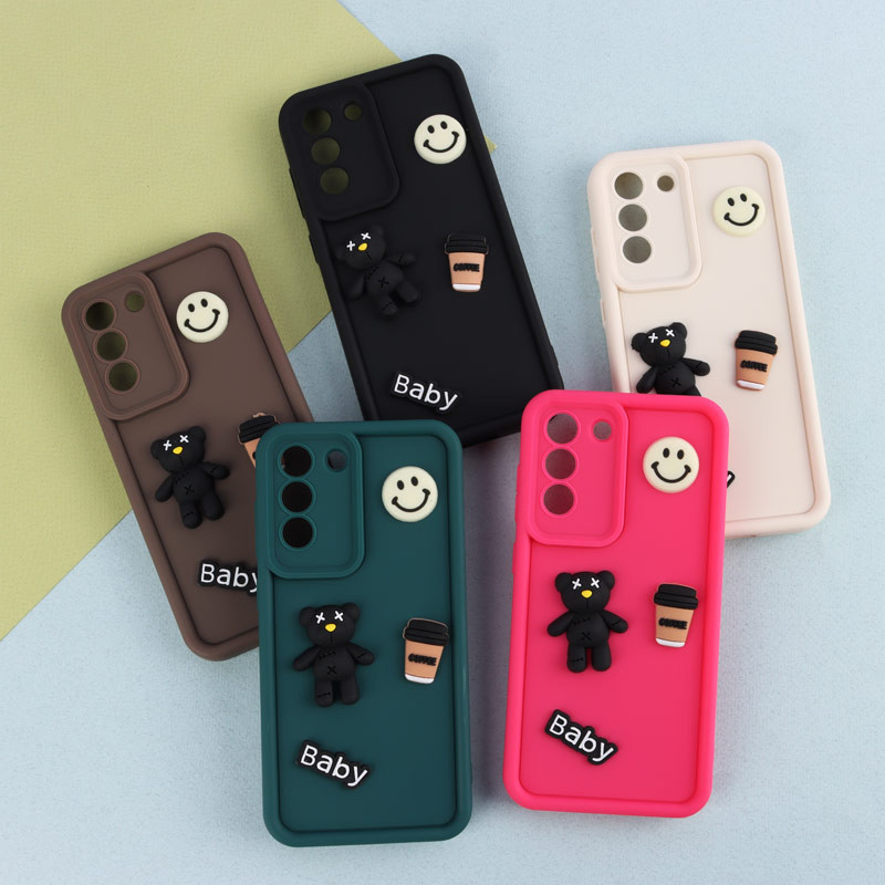 قاب سیلیکونی Fashion Case عروسک برجسته ریز محافظ لنزدار Samsung Galaxy S21 FE 5G
