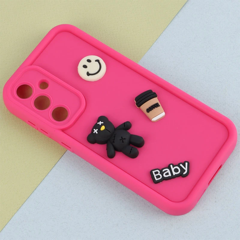 قاب سیلیکونی Fashion Case عروسک برجسته ریز محافظ لنزدار Samsung Galaxy S23 FE 5G