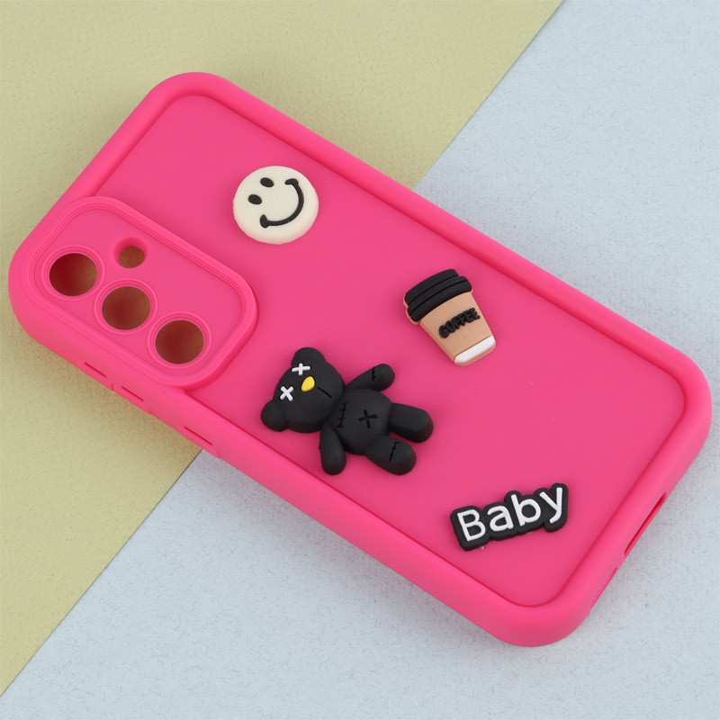 قاب سیلیکونی Fashion Case عروسک برجسته ریز محافظ لنزدار Samsung Galaxy S23 FE 5G