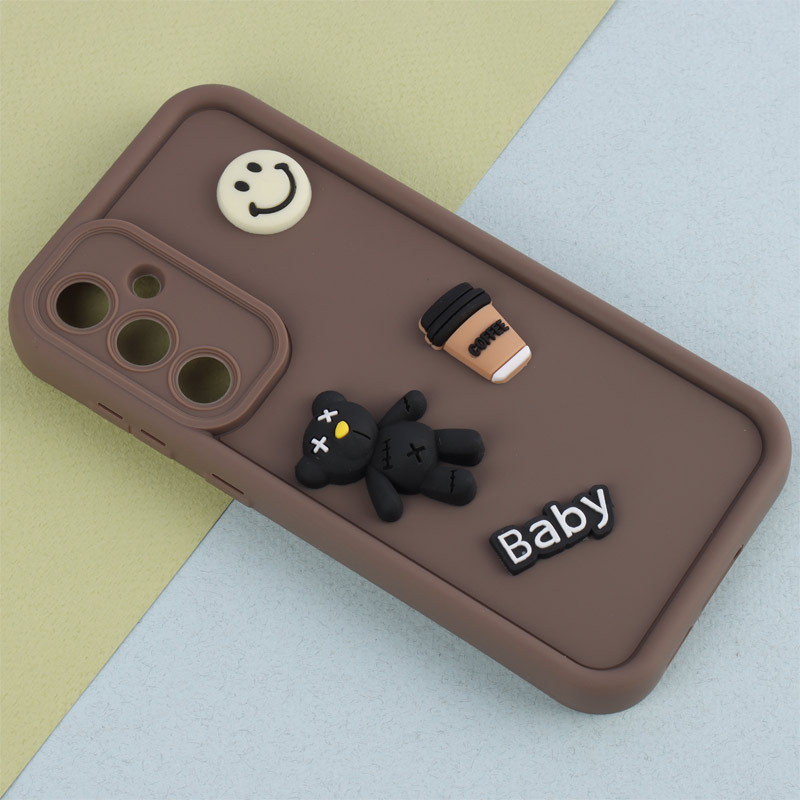 قاب سیلیکونی Fashion Case عروسک برجسته ریز محافظ لنزدار Samsung Galaxy S23 FE 5G