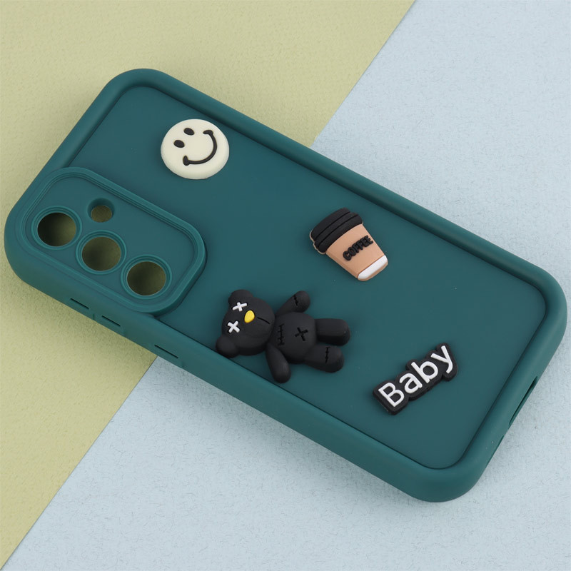 قاب سیلیکونی Fashion Case عروسک برجسته ریز محافظ لنزدار Samsung Galaxy S23 FE 5G