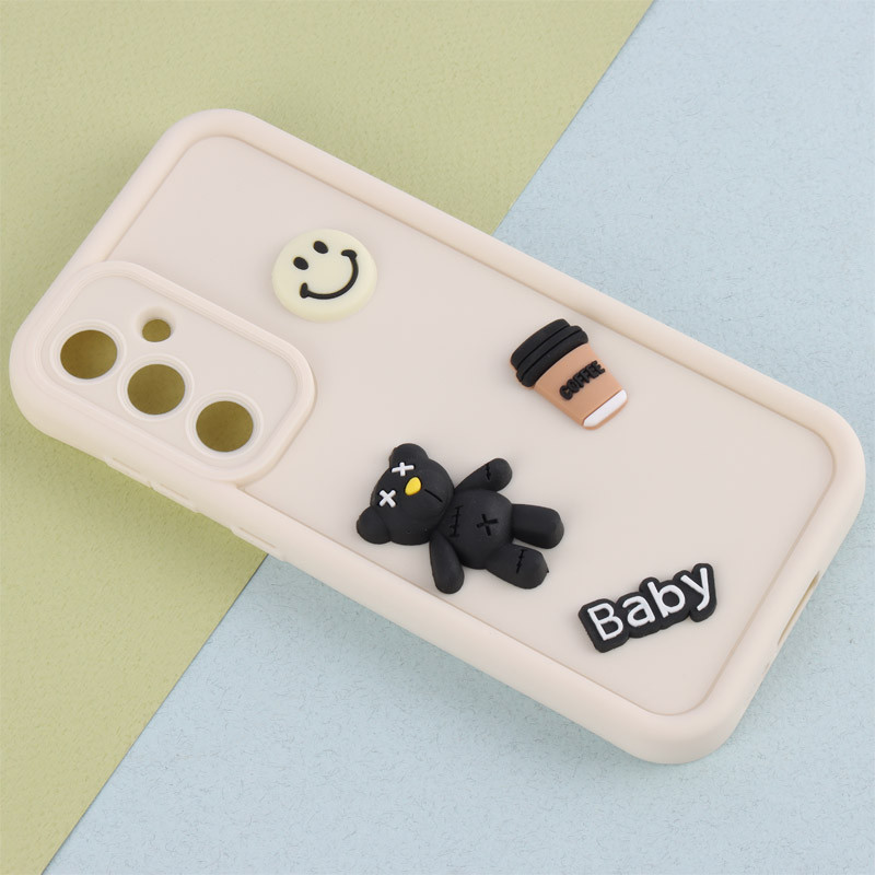 قاب سیلیکونی Fashion Case عروسک برجسته ریز محافظ لنزدار Samsung Galaxy S23 FE 5G