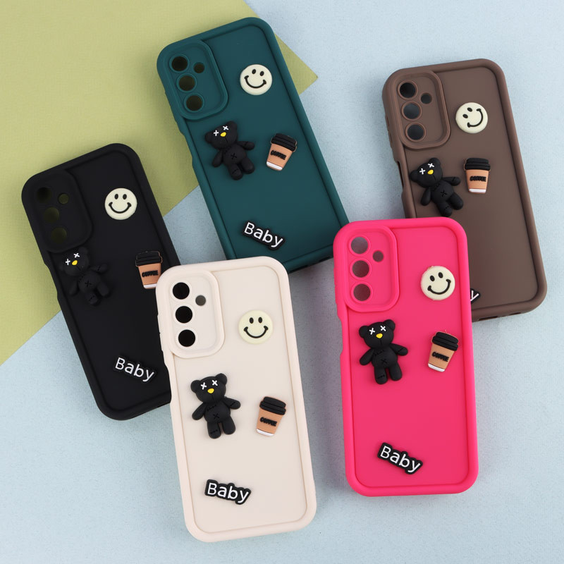قاب سیلیکونی Fashion Case عروسک برجسته ریز محافظ لنزدار Samsung Galaxy A14 4G / A14 5G