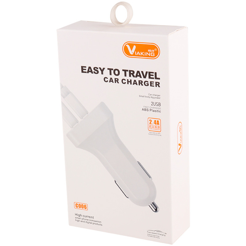 شارژر فندکی فست شارژ Viaking C006 2.4A + کابل میکرو یو اس بی