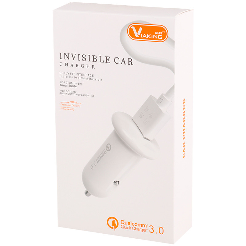 شارژر فندکی فست شارژ Viaking C007 QC3.0 PD 3A 18W + کابل میکرو یو اس بی