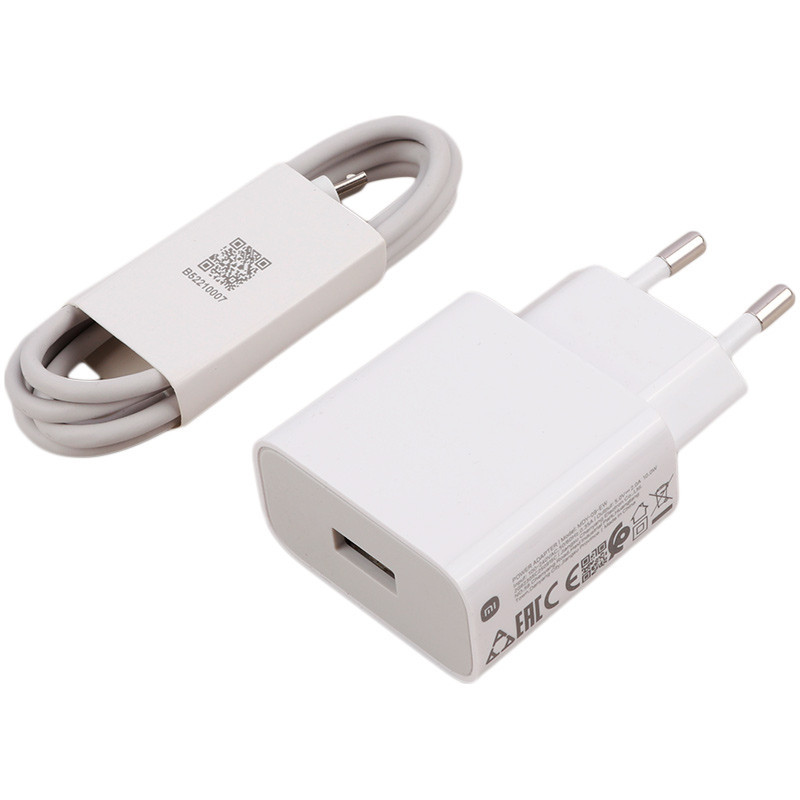 شارژر دیواری Xiaomi Redmi 10C 2A 10W + کابل میکرو یو اس بی و جعبه گوشی