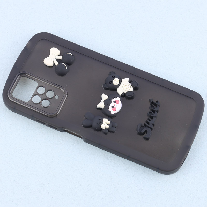 قاب متال ژله ای عروسک برجسته محافظ لنزدار Xiaomi Redmi Note 11 Pro سری M