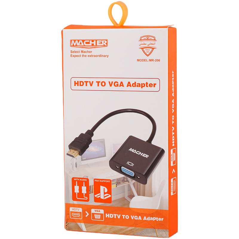 تبدیل Macher MR-206 HDMI To VGA + کابل صدا