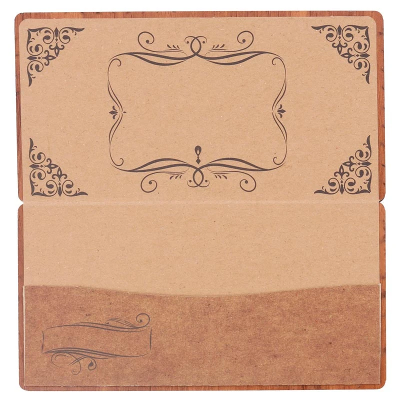 پاکت پول چوبی طرح دار 90x180mm
