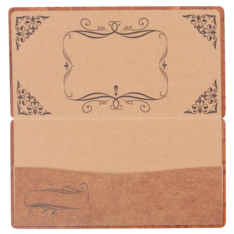 پاکت پول چوبی طرح دار 90x180mm