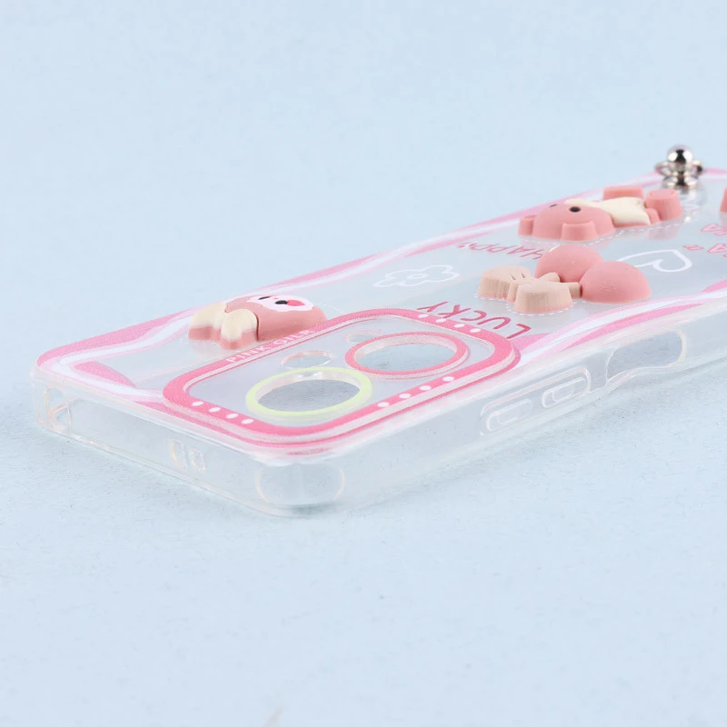 قاب ژله ای عروسک برجسته محافظ لنزدار + بند آویز لنیارد Xiaomi Poco X5