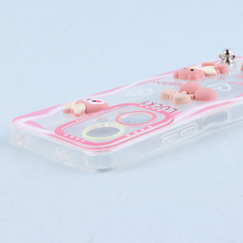 قاب ژله ای عروسک برجسته محافظ لنزدار + بند آویز لنیارد Xiaomi Poco X5