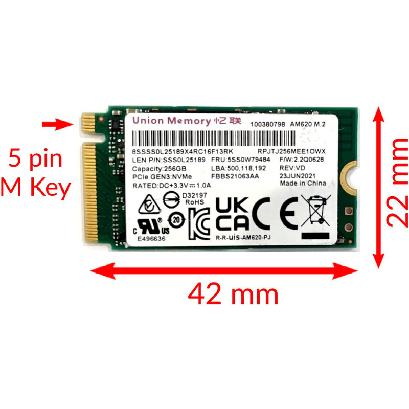حافظه SSD یونیون مموری Union Memory AM620 256GB M.2 استوک