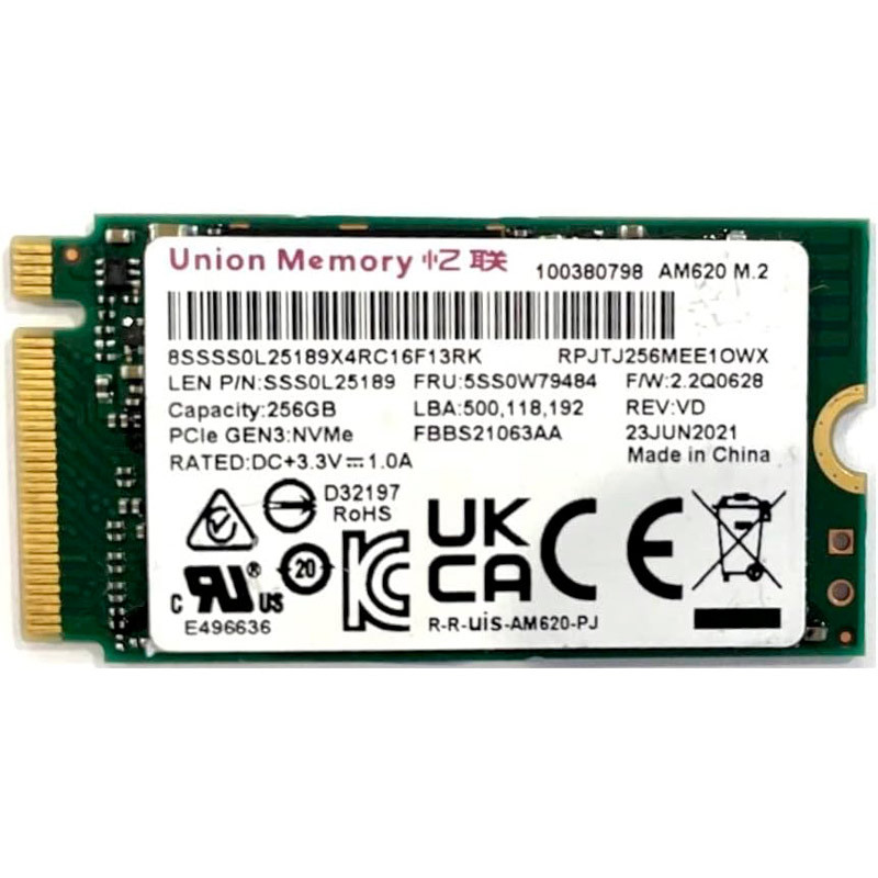 حافظه SSD یونیون مموری Union Memory AM620 256GB M.2 استوک