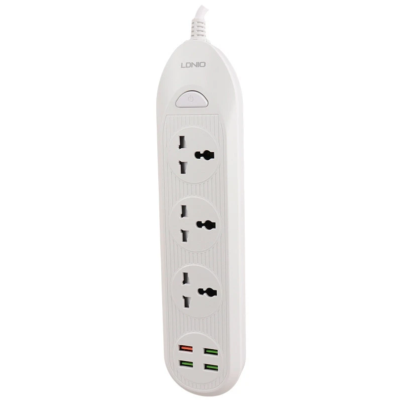 چند راهی 3 خانه برق ارت دار الدینیو SC-16Q با کابل 2 متری + شارژر USB