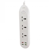 چند راهی 3 خانه برق ارت دار الدینیو SC-16Q با کابل 2 متری + شارژر USB