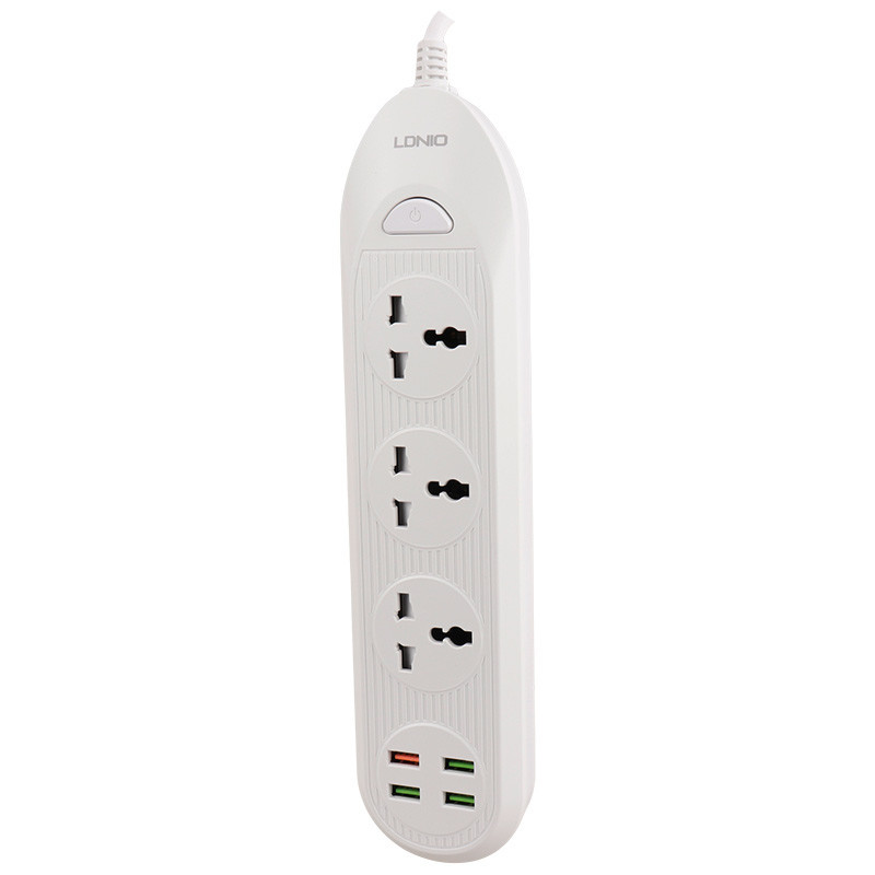 چند راهی 3 خانه برق ارت دار الدینیو SC-16Q با کابل 2 متری + شارژر USB