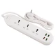 چند راهی 3 خانه برق ارت دار الدینیو SC-16Q با کابل 2 متری + شارژر USB