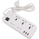چند راهی 3 خانه برق ارت دار الدینیو SC-17 با کابل 2 متری + شارژر USB