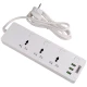 چند راهی 3 خانه برق ارت دار الدینیو SC-11 با کابل 2 متری + شارژر USB