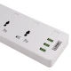 چند راهی 3 خانه برق ارت دار الدینیو SC-11 با کابل 2 متری + شارژر USB