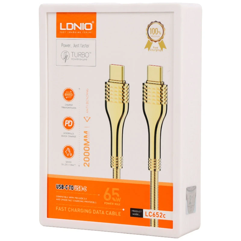 کابل تایپ سی فست شارژ Ldnio LC652C 65W 2m