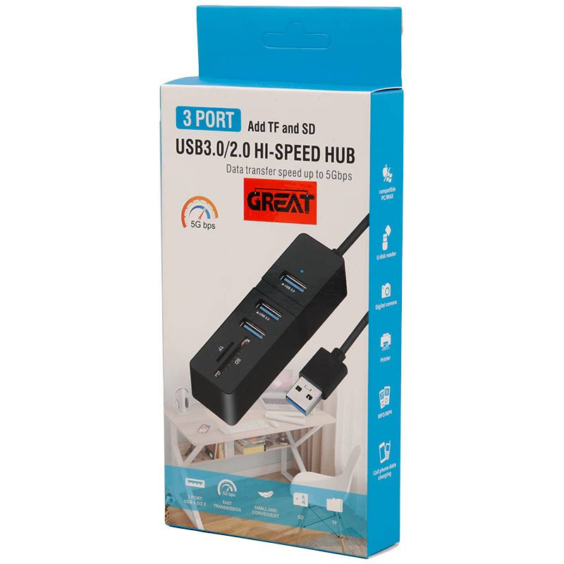 هاب 3 پورت USB3.0 گریت