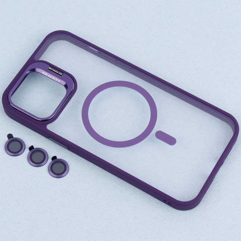 قاب PC مگ سیف استندشو با محافظ لنز رینگی Bracket آیفون iPhone 12 Pro Max
