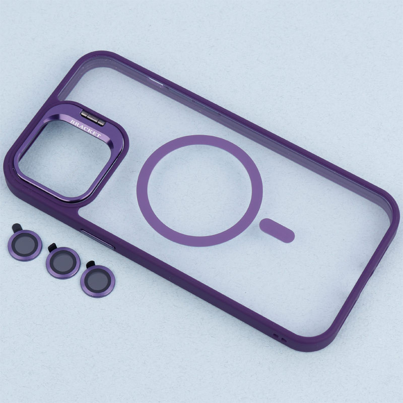 قاب PC مگ سیف استندشو با محافظ لنز رینگی Bracket آیفون iPhone 12 Pro Max