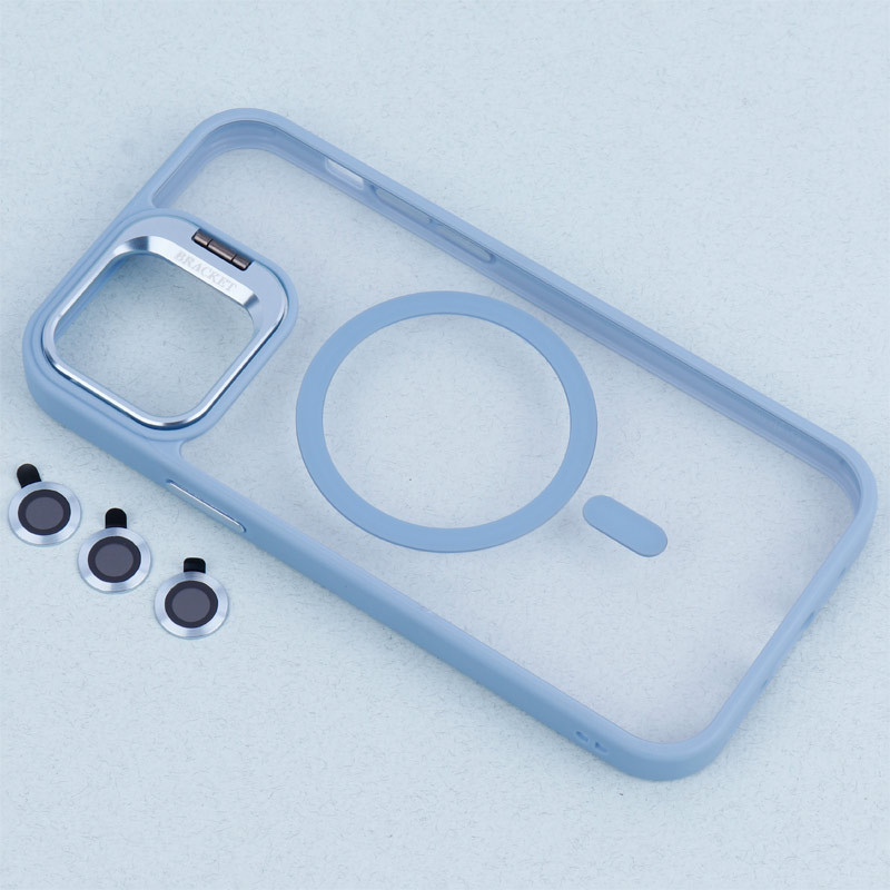 قاب PC شفاف Bracket استند شو مگ سیف + محافظ لنز رینگی iPhone 12 / 12 Pro
