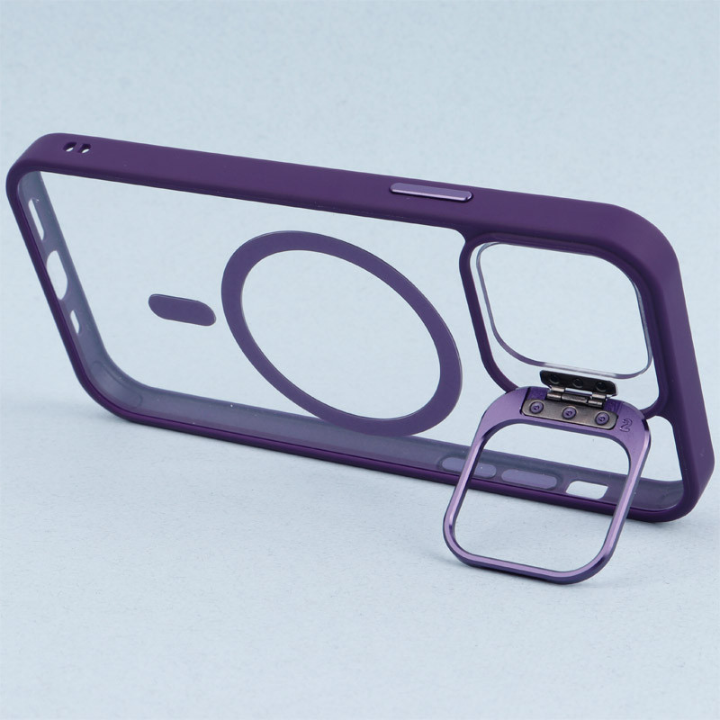 قاب PC شفاف Bracket استند شو مگ سیف + محافظ لنز رینگی iPhone 12 / 12 Pro