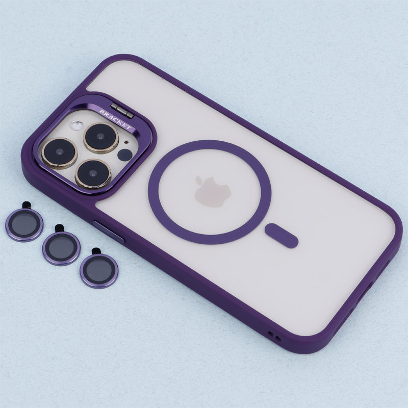 قاب PC مگ سیف استندشو با محافظ لنز رینگی Bracket آیفون iPhone 14 Pro Max