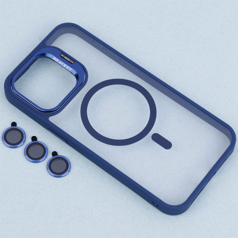 قاب PC مگ سیف استندشو با محافظ لنز رینگی Bracket آیفون iPhone 15 Pro Max