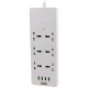 چند راهی 6 خانه برق ارت دار الدینیو SC-12 با کابل 2 متری + شارژر USB