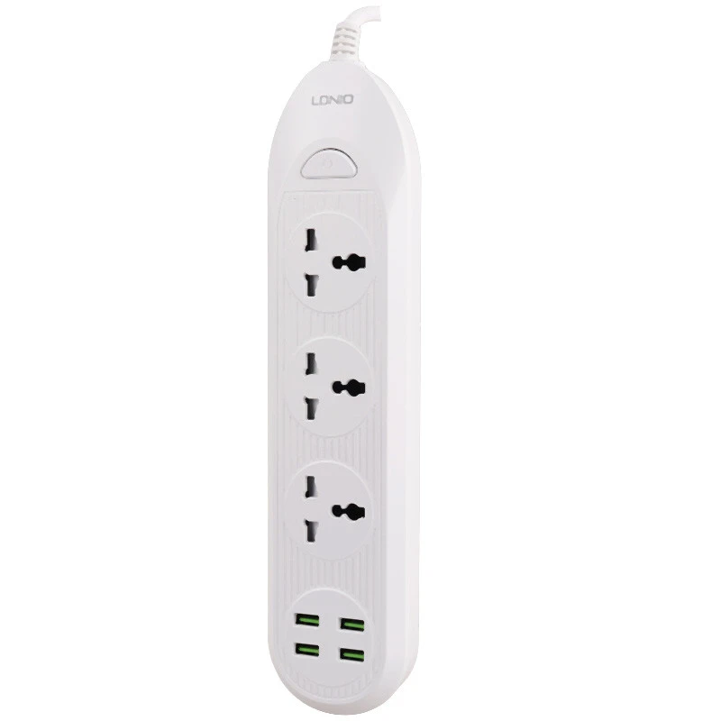چند راهی 3 خانه برق ارت دار الدینیو SC-16 با کابل 2 متری + شارژر USB