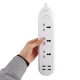 چند راهی 3 خانه برق ارت دار الدینیو SC-16 با کابل 2 متری + شارژر USB