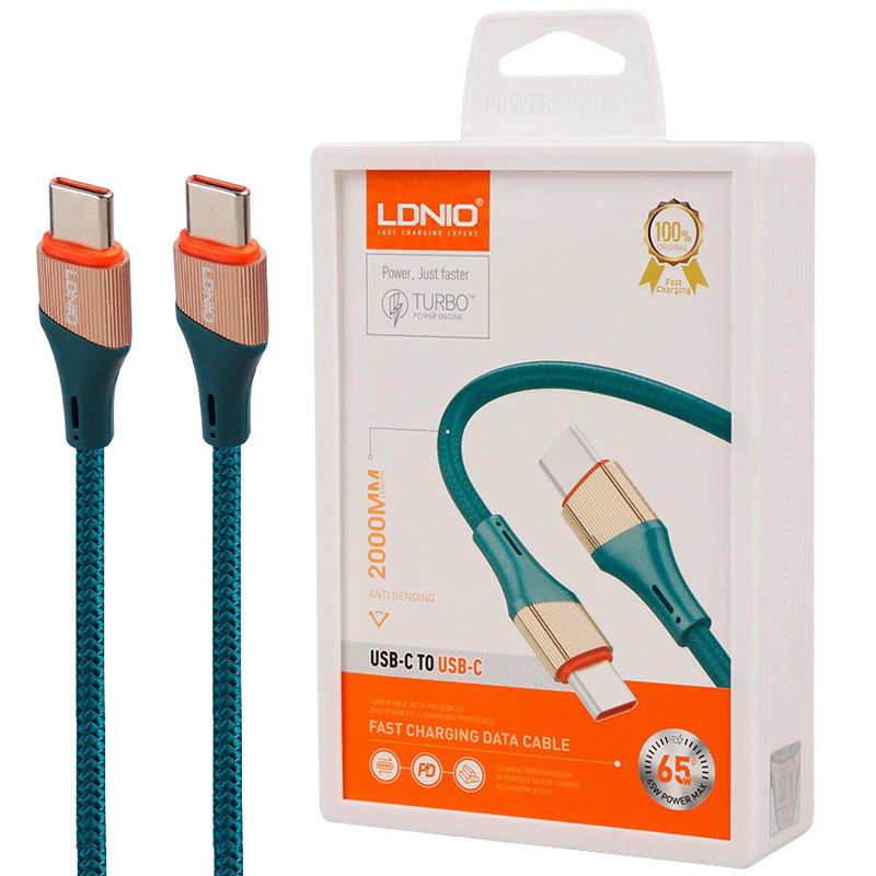 کابل تبدیل فست شارژ Ldnio LC632C Type-C to Type-C PD 65W 2m