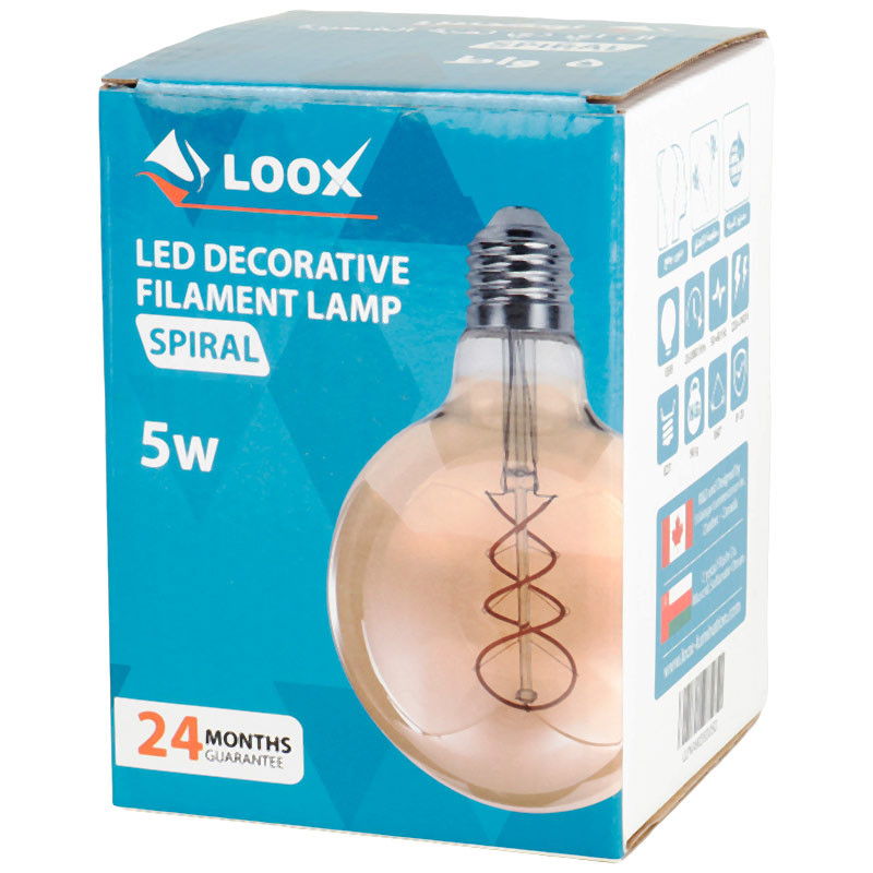 لامپ ادیسونی حبابی فیلامنتی Filament G95-A E27 5W