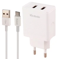شارژر دیواری فست شارژ Mcdodo CH-3971 2Port 2.4A 12W + کابل میکرو یو اس بی