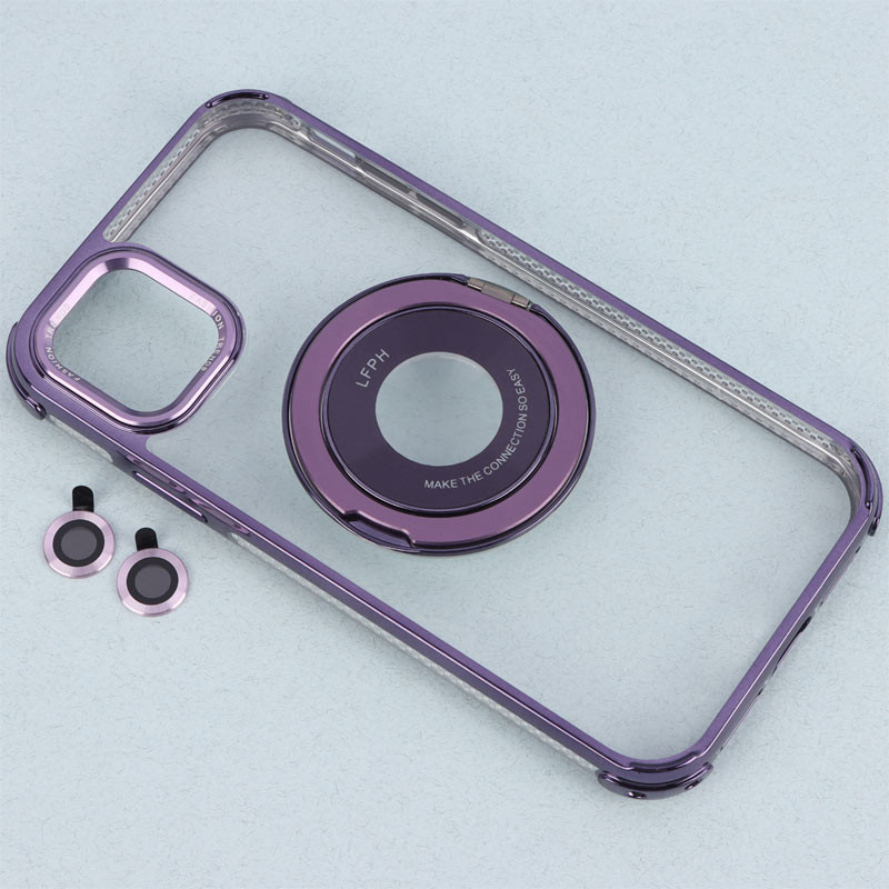 قاب PC شفاف Fashion Trends استند شو + محافظ لنز رینگی iPhone 11
