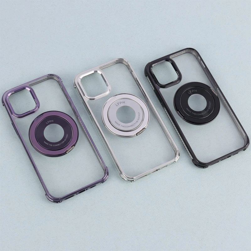 قاب PC شفاف Fashion Trends استند شو + محافظ لنز رینگی iPhone 12 Pro