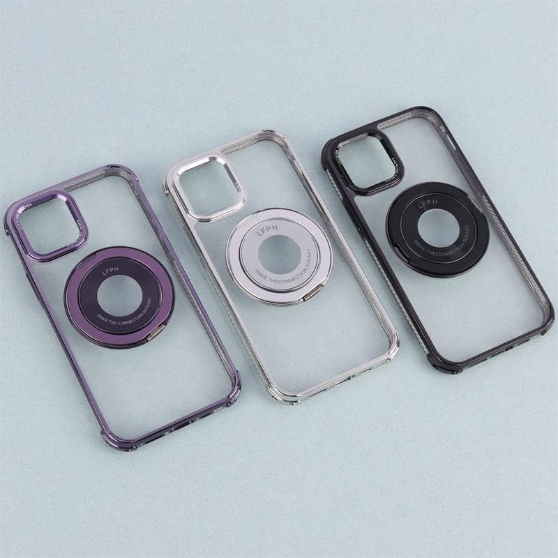 قاب PC شفاف Fashion Trends استند شو + محافظ لنز رینگی iPhone 12 Pro