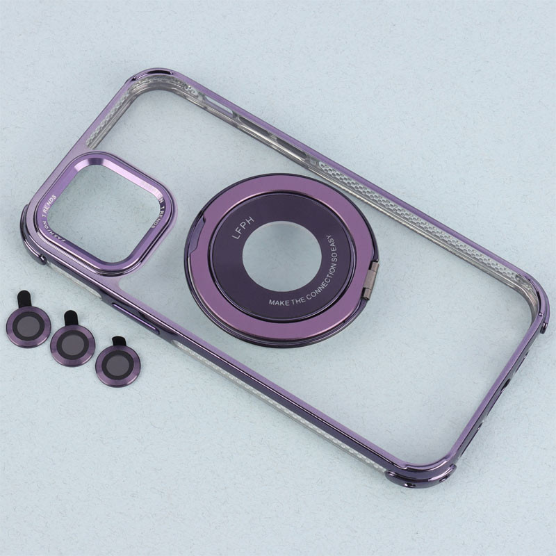 قاب PC شفاف Fashion Trends استند شو + محافظ لنز رینگی iPhone 12 Pro