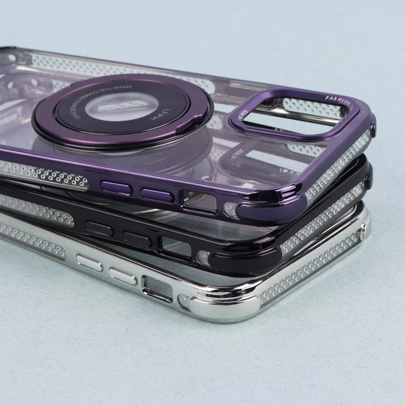 قاب PC شفاف Fashion Trends استند شو + محافظ لنز رینگی iPhone 12 Pro