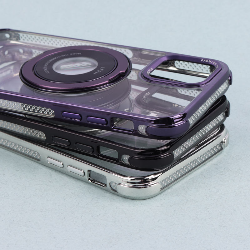 قاب PC شفاف Fashion Trends استند شو + محافظ لنز رینگی iPhone 12 Pro