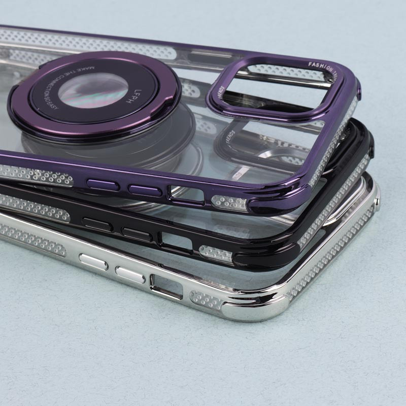قاب PC شفاف Fashion Trends استند شو + محافظ لنز رینگی iPhone 12 Pro Max