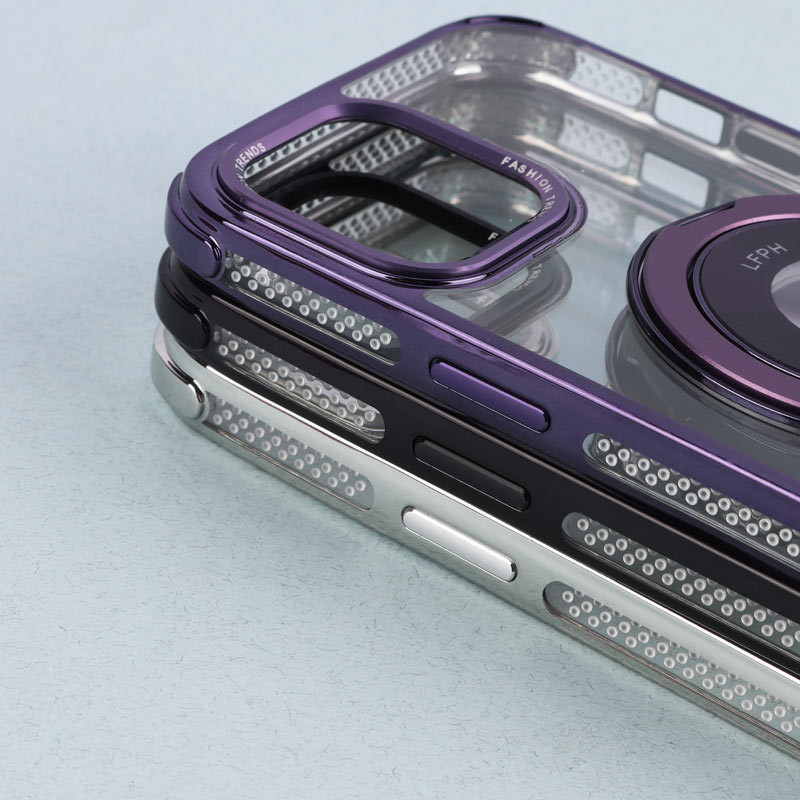 قاب PC شفاف Fashion Trends استند شو + محافظ لنز رینگی iPhone 12 Pro Max