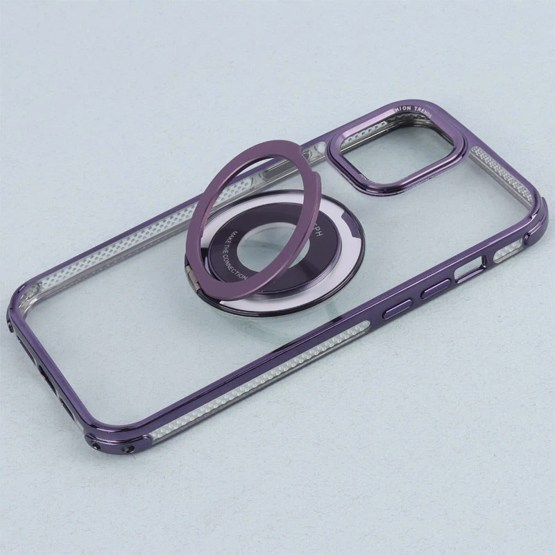 قاب PC شفاف Fashion Trends استند شو + محافظ لنز رینگی iPhone 12 Pro Max