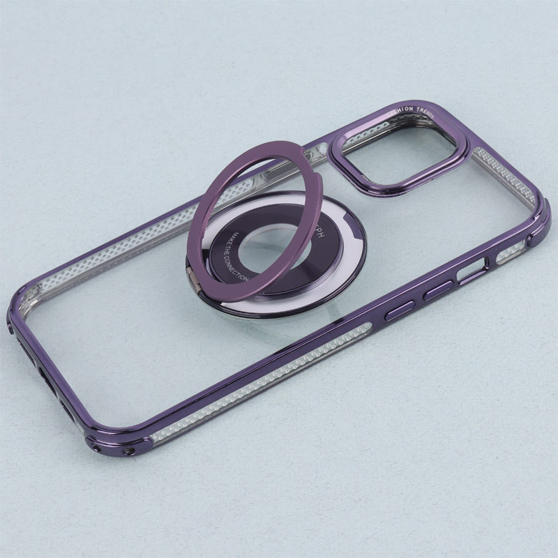 قاب PC شفاف Fashion Trends استند شو + محافظ لنز رینگی iPhone 12 Pro Max